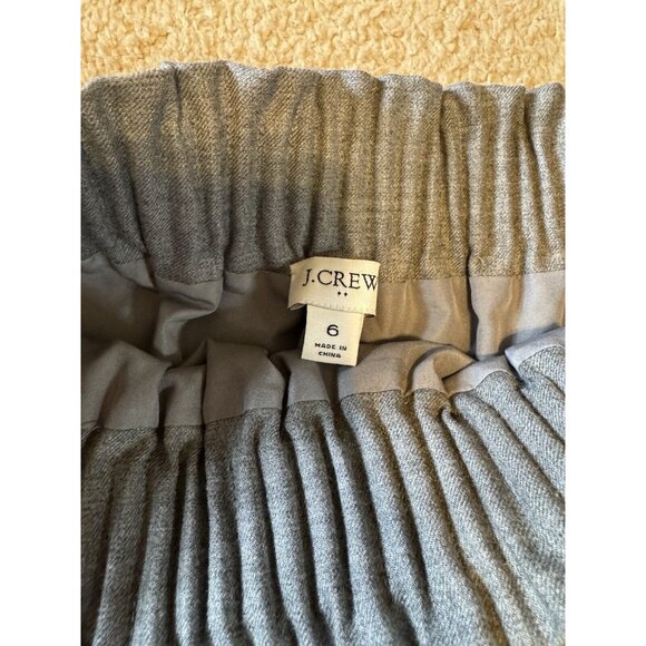 J Crew Skirt 6 Gray Gathered Pleat Bag Waist W Pockets Stretch - Picture 6 of 8